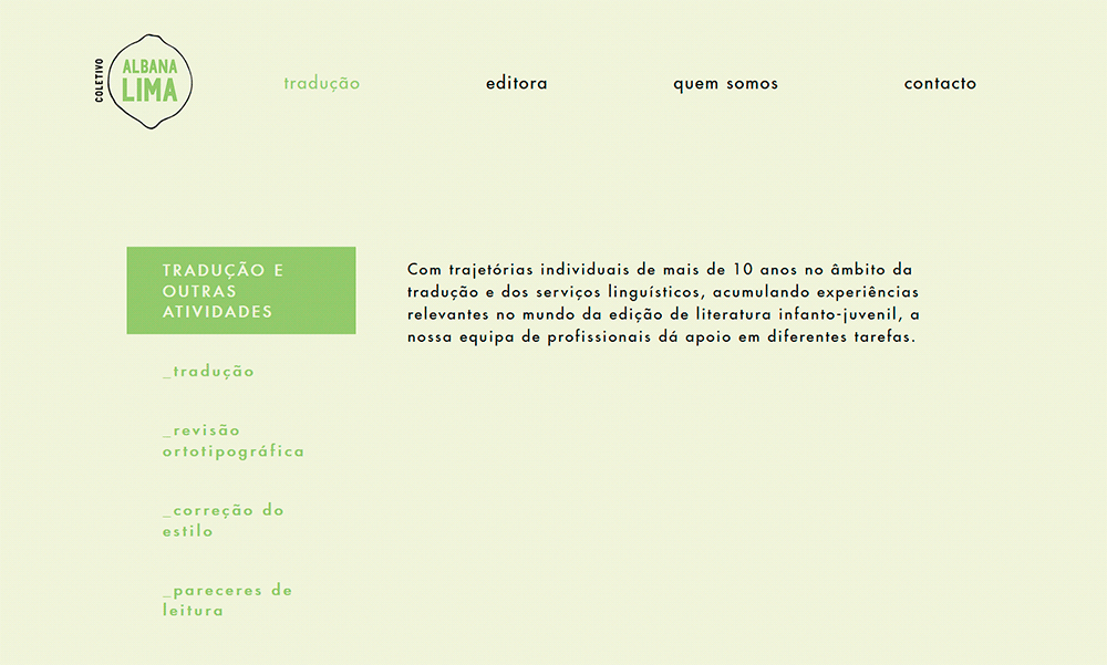 Diseño de página web de traducción.